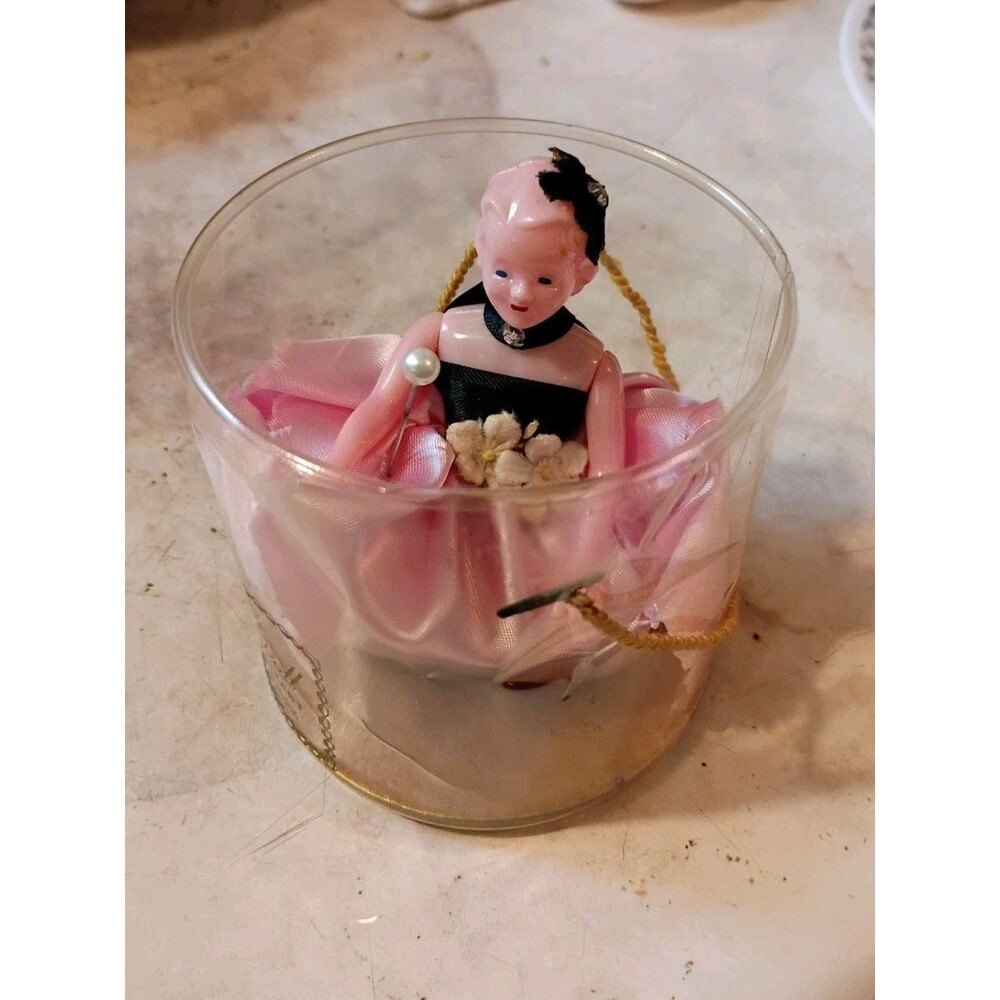 Vintage Lyn White Inc NY Handmade Sachet Pin Cushion Doll In Original Case